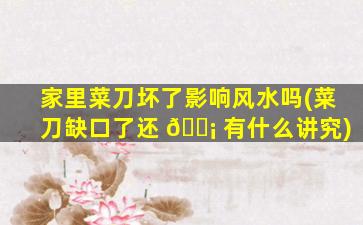 家里菜刀坏了影响风水吗(菜刀缺口了还 🐡 有什么讲究)
